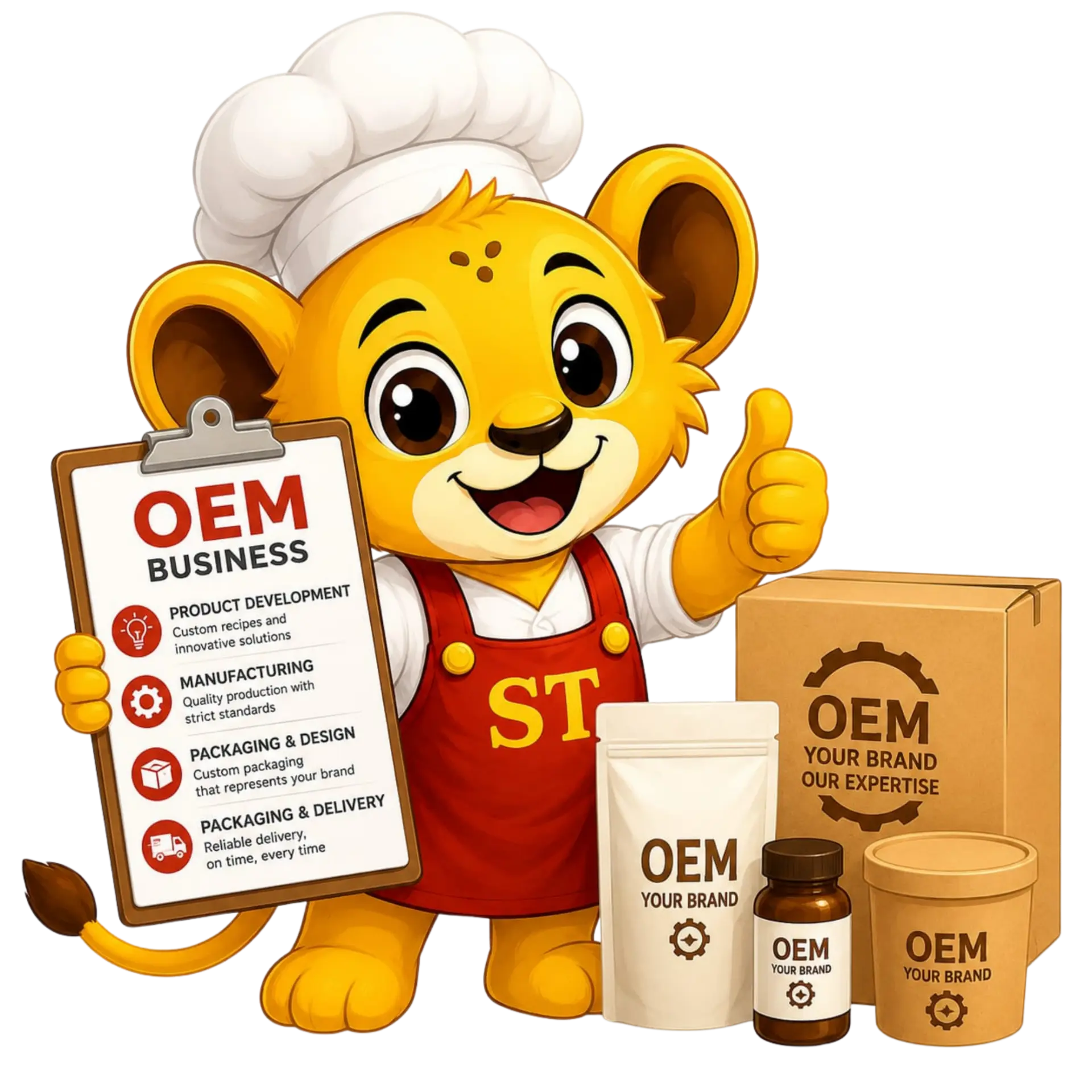 RoRo mascot presenting OEM business services